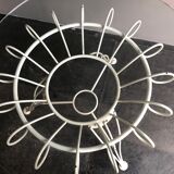 Iron round table with glass top, 1950s