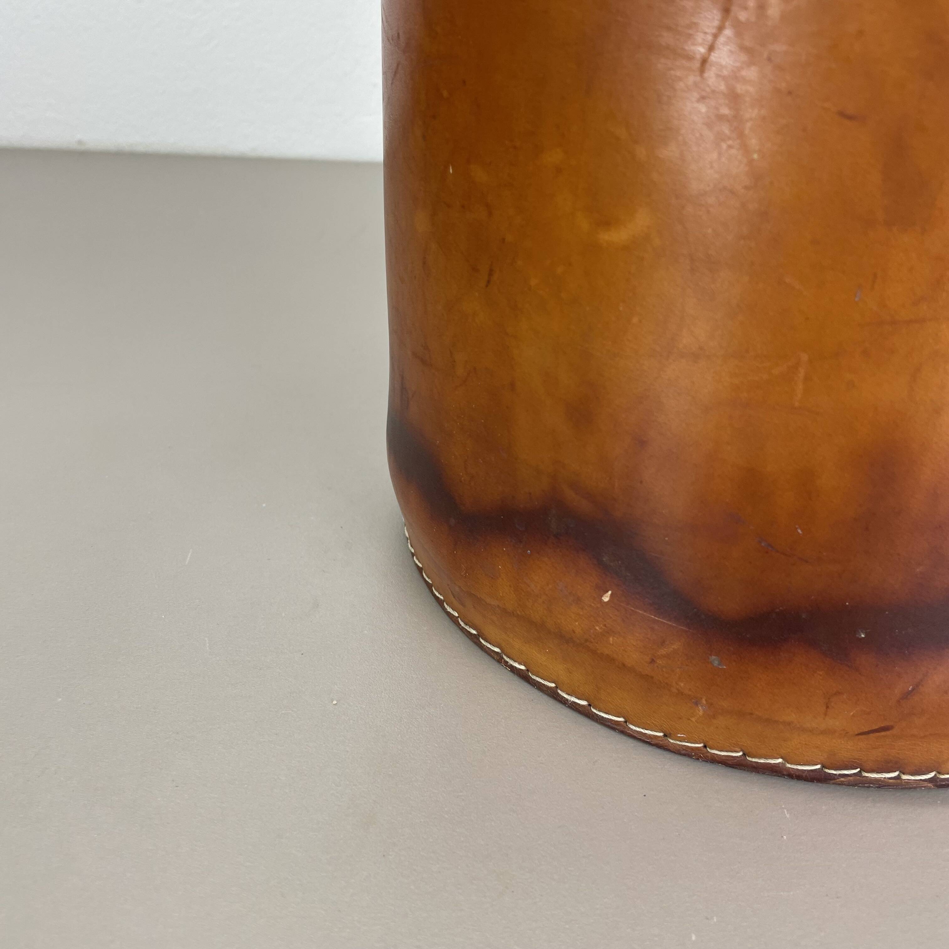 lovely real leather paper bin basket by Torben Ørskov & Co Denmark, 1960s