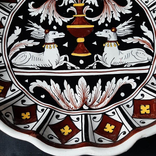 Flat round plate hollow Tuscany Italy