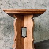 Brutalist oak side table