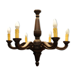 Lustre en bois art déco