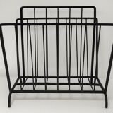Modernist magazine holder black iron 60s