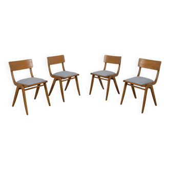 Chaises de Salle à Manger Boomerang Typ 229XB de Gościcńskie Furniture Fabryki, 1960s, Set de 4