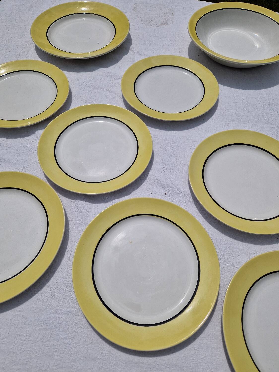 Set of 7 Flat Plates Plus 2 Dishes Ingrid Sarreguemines Digoin Model