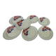 7 assiettes plates en faïence H B C M Hyppolite Boulenger Creil Montereau diam 22 cm Roses rouges
