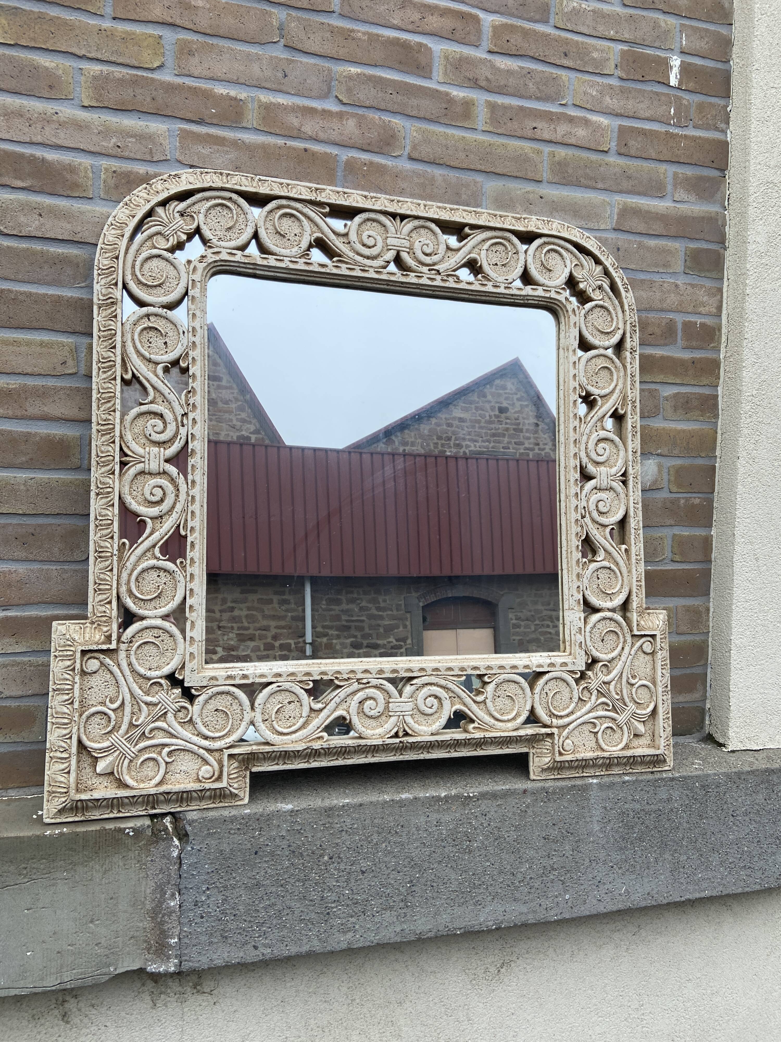 Old mirror mirror vintage mirror style antique travertine from italy