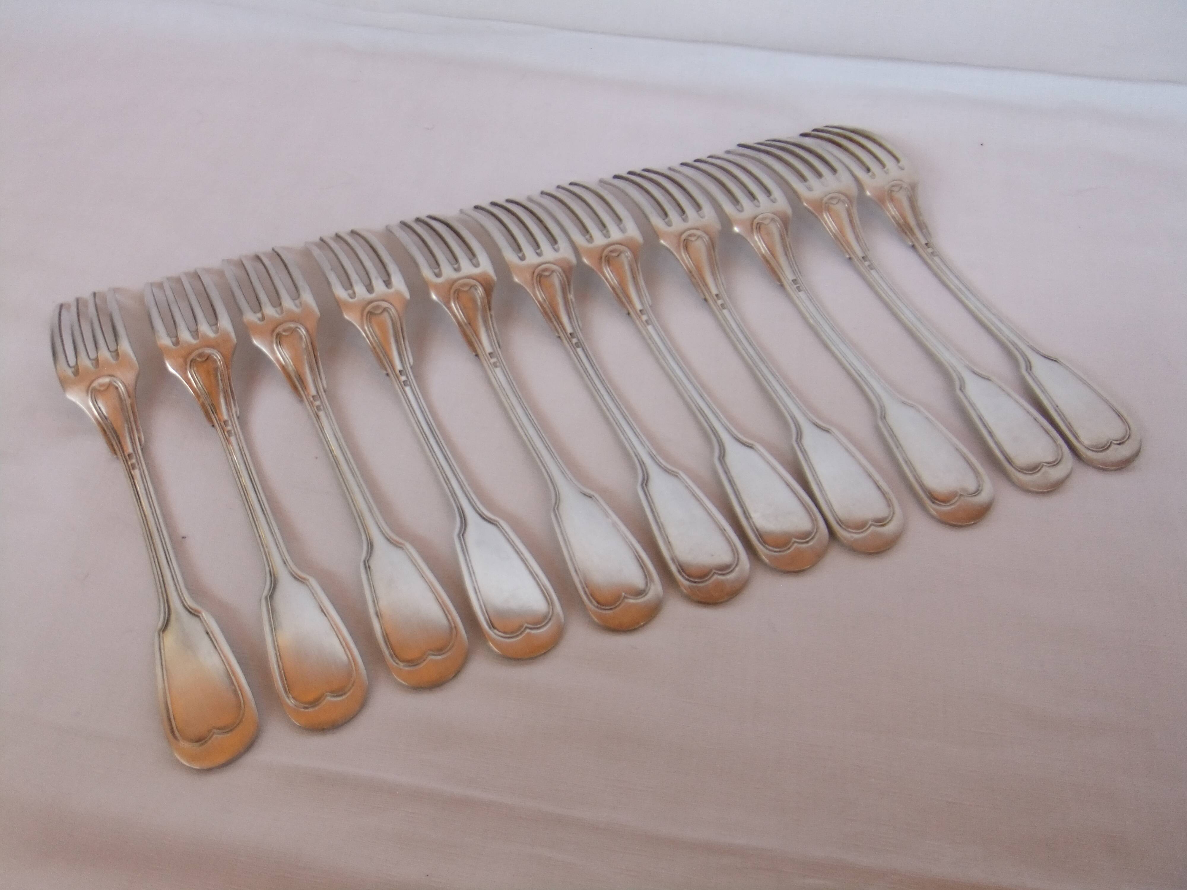 Antique forks silver metal service model to net