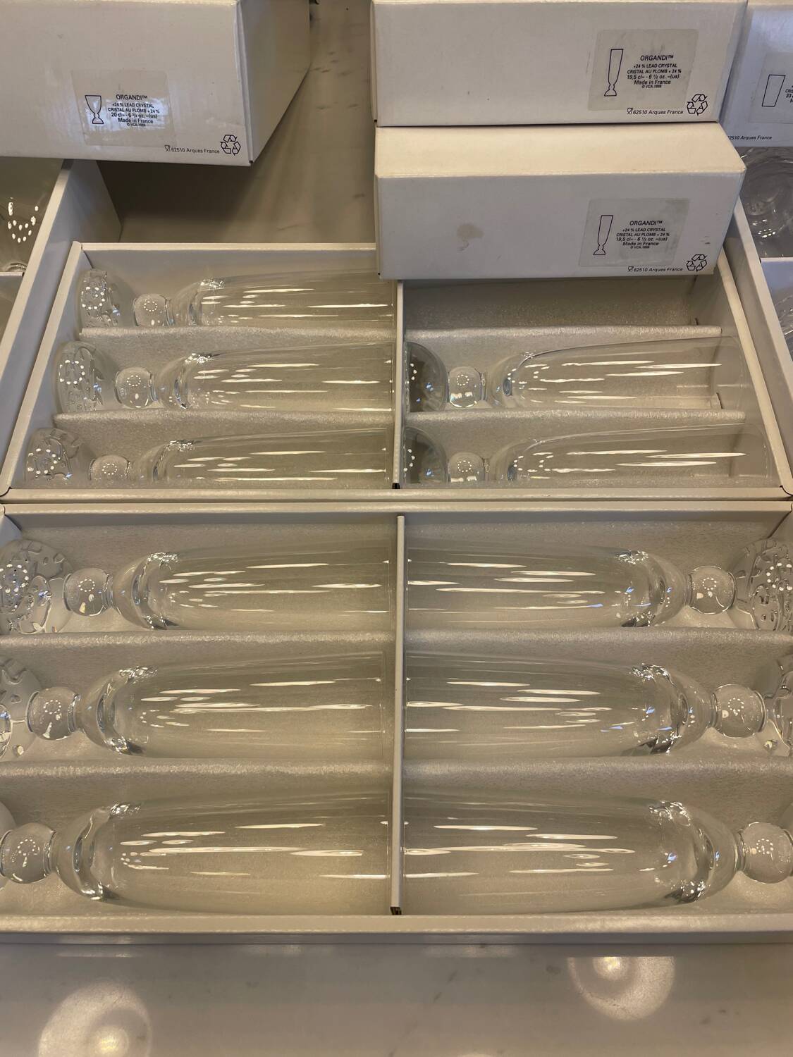 Set of 70 Crystal Durand glasses - Organdy -