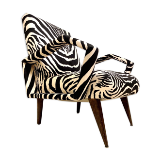 Vintage 50s zebre armchair