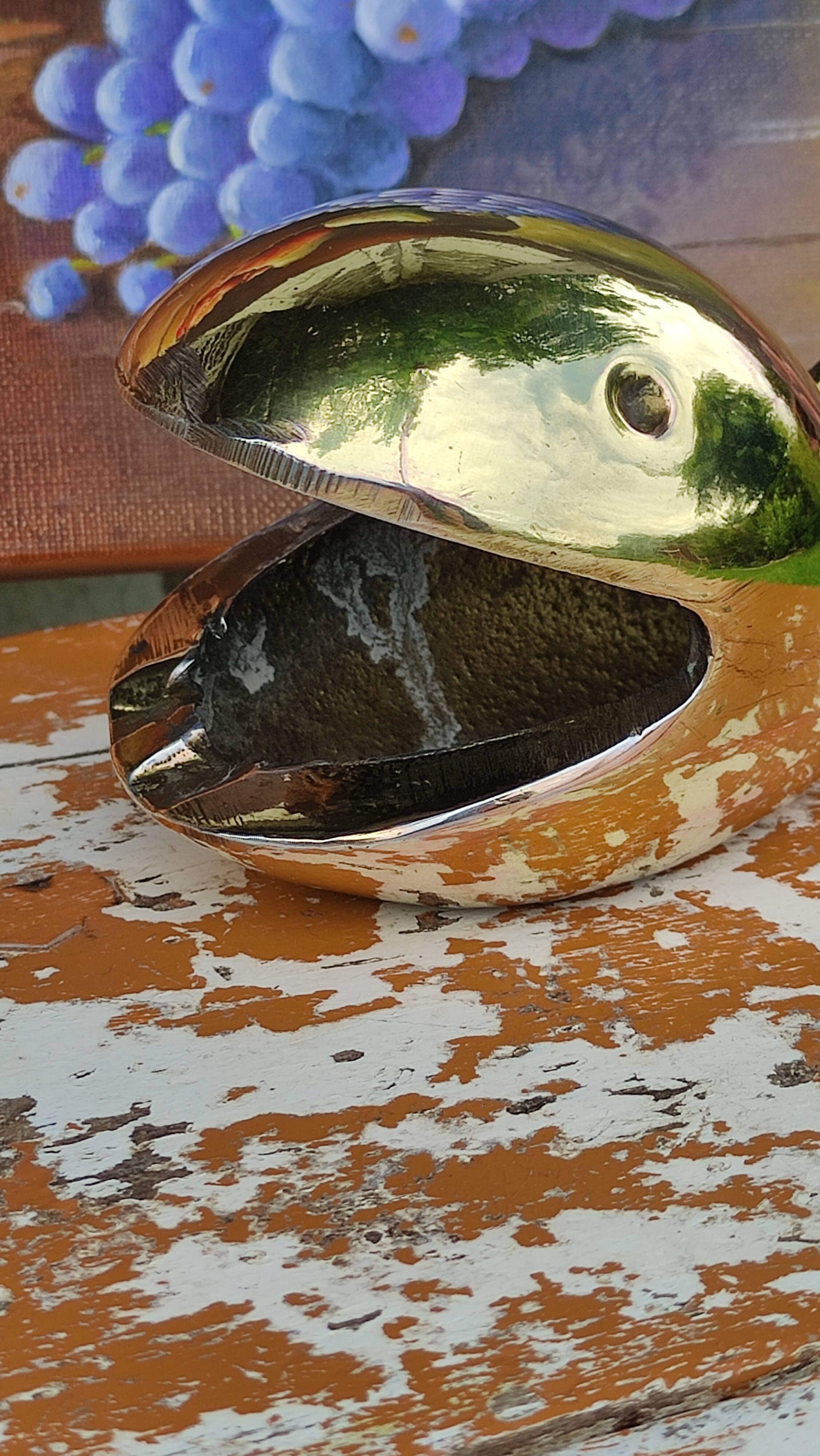 Old gilded brass ashtray