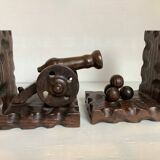 Pair of wooden bookends