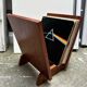 Kiosque / Range-vinyles en bois bubinga – fabrication artisanale