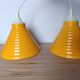 Pair of vintage egg yellow pendant lights