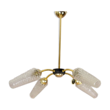 Golden vintage lustre - black metal 1960