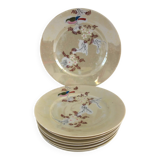 8 assiettes à dessert chinoises nacrées vintage