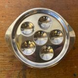 Set of 4 Snail Plates GUY DEGRENNE Stainless Steel Made in France Servic