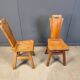 Vintage oak brutalist chairs, 1970s set of 4