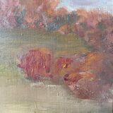 Vintage landscape painting from the 70s