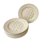 Set of 8 dessert plates in half porcelain of Lunéville model Sylvie