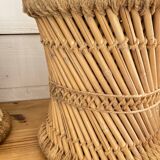 4 tabourets corde et rotin