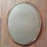 Pair of oval mirrors with stucco and lasca frame 55x44cm