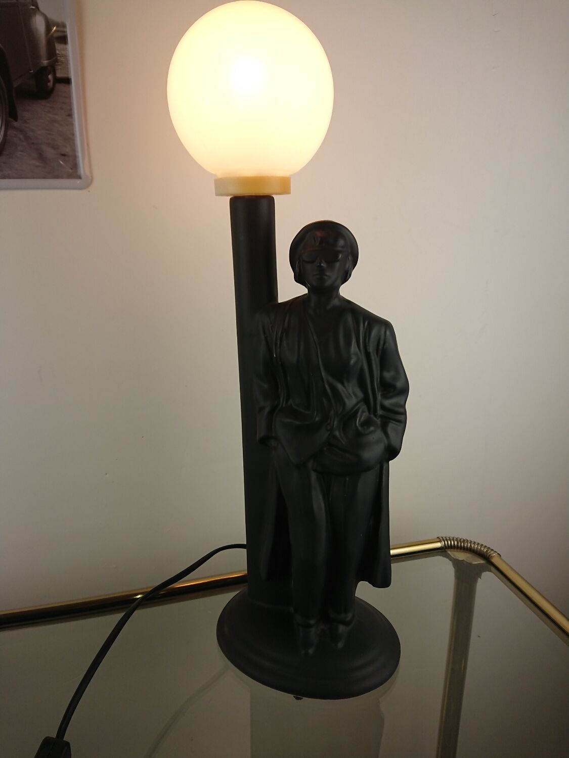 Black ceramic lamp for women, floor lamp