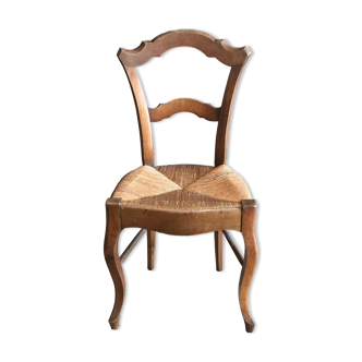 Chaise rustique paillée