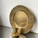 Vintage brass wall candle holder sconce diameter 18 cm