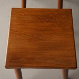 Tabourets hauts rustiques en chêne. années 1970. Lot de 2