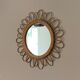 Miroir soleil en rotin arqué 52cm 1960