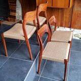 4 rosewood chairs by Niels Otto Møller model 71, Denmark 1950