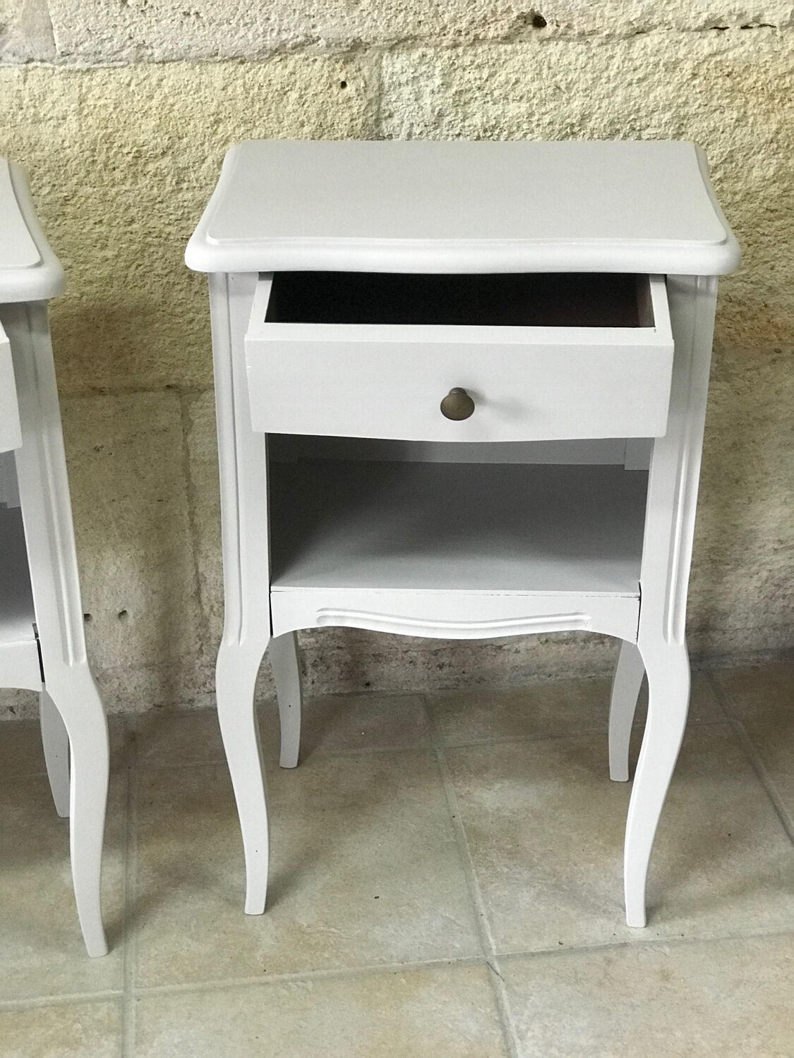 Lot tables de chevet beige