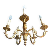 Ancien lustre bronze doré de style Louis XVI 5 feux état de marche