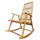 Rare Midcentury Wood and Rattan Rocking Chair, Denmark, 1960s