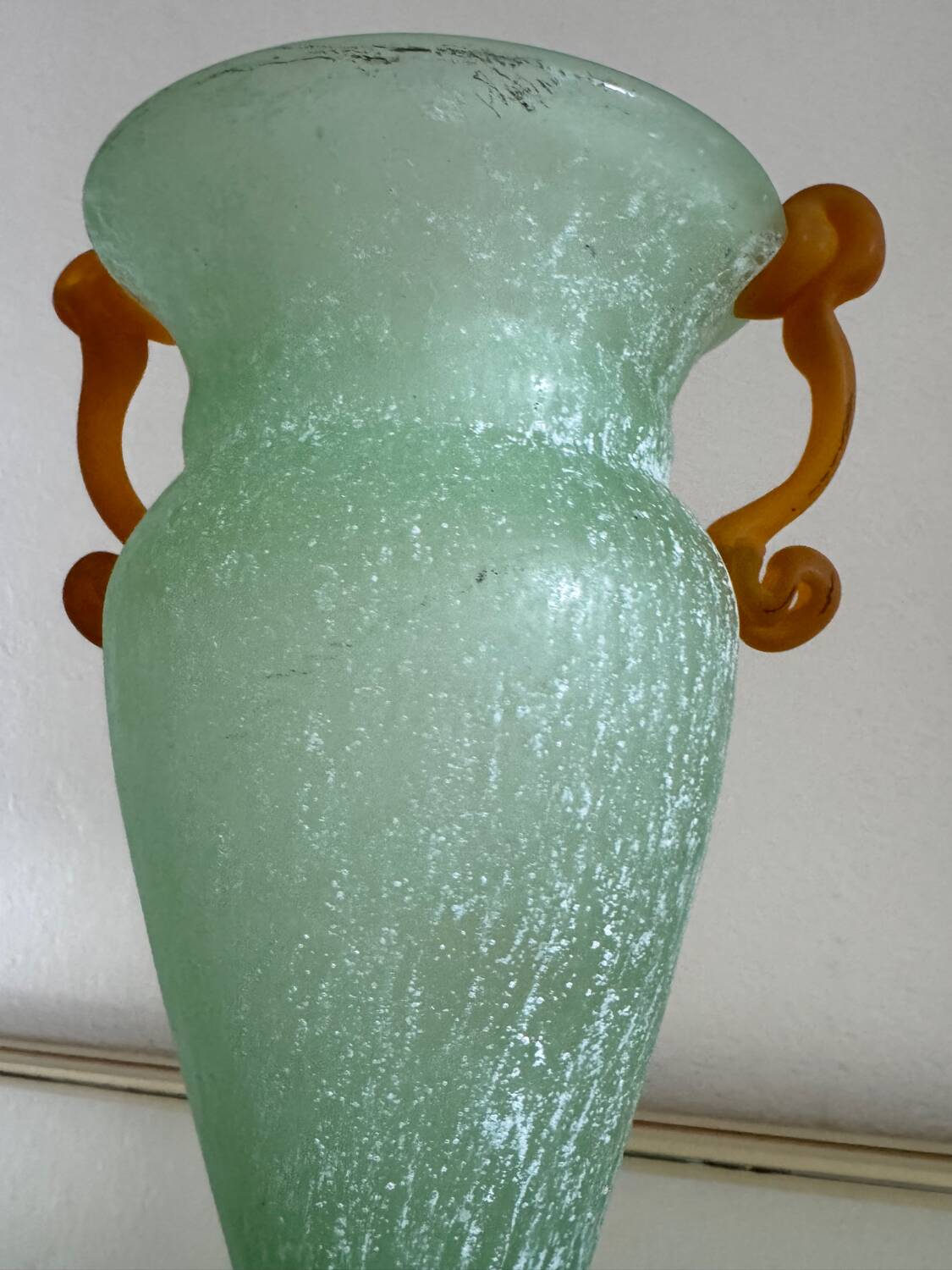 Vase amphore verre de Murano Scavo vintage