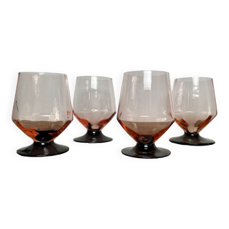 Set of 4 vintage stemmed glasses