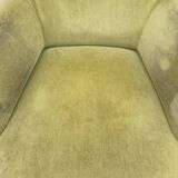 Napoleon III period velvet toad armchair, 19th century