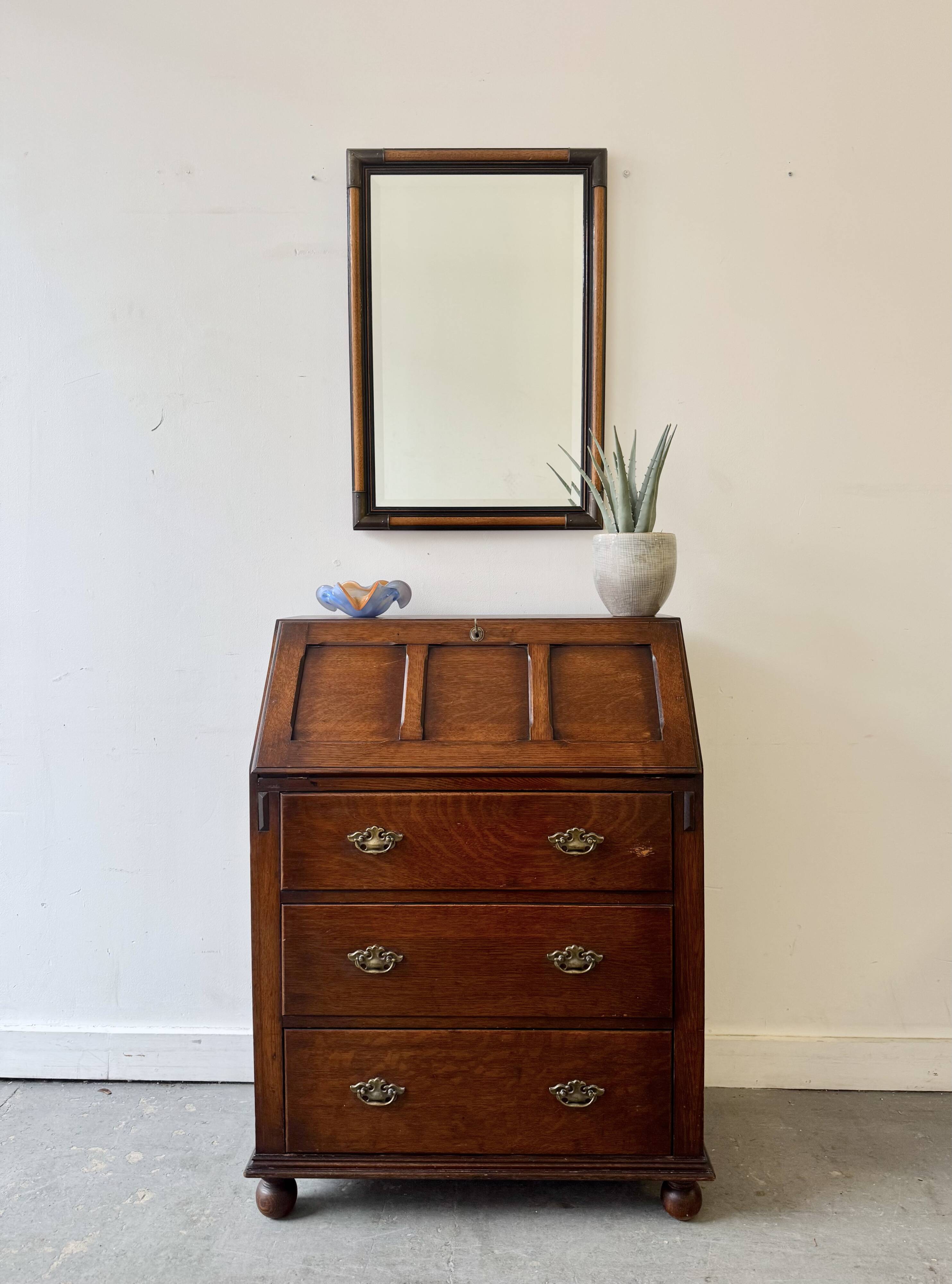 Vintage Bevelled Wall Mirror Campaign Style