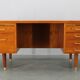 Mid-century Danish teak writing desk with brass details, 1960s