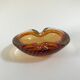 Ashtray sommerso orange bubbled, 1960, murano