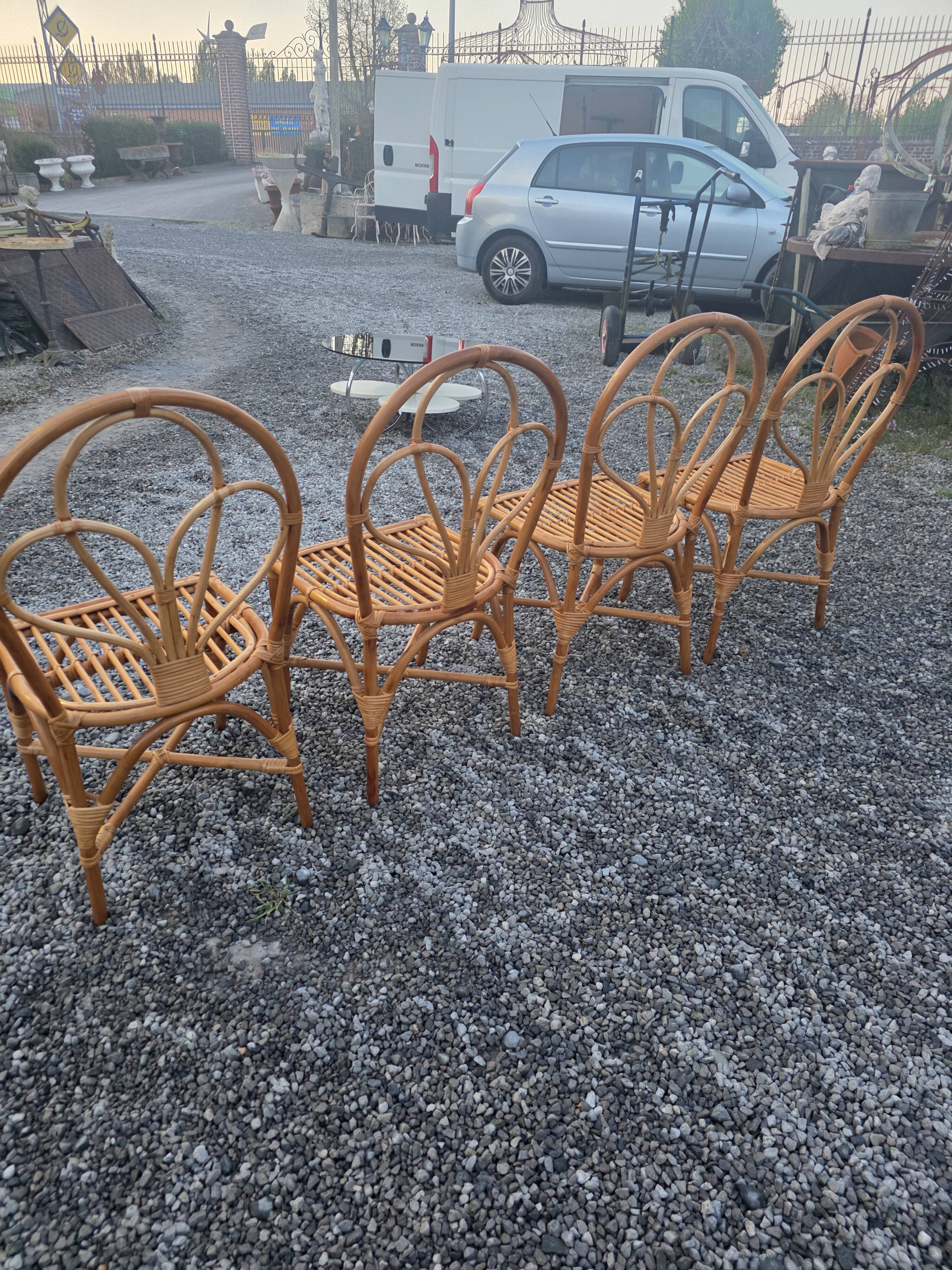 4 rattan chairs from the 1970s