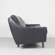 3 seater sofa in black leather, 1960