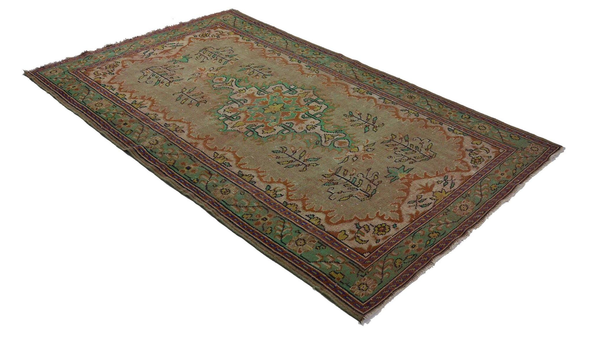 One-of-a-kind turkish handwoven vintage rug - rustic vintage charm 304x 186