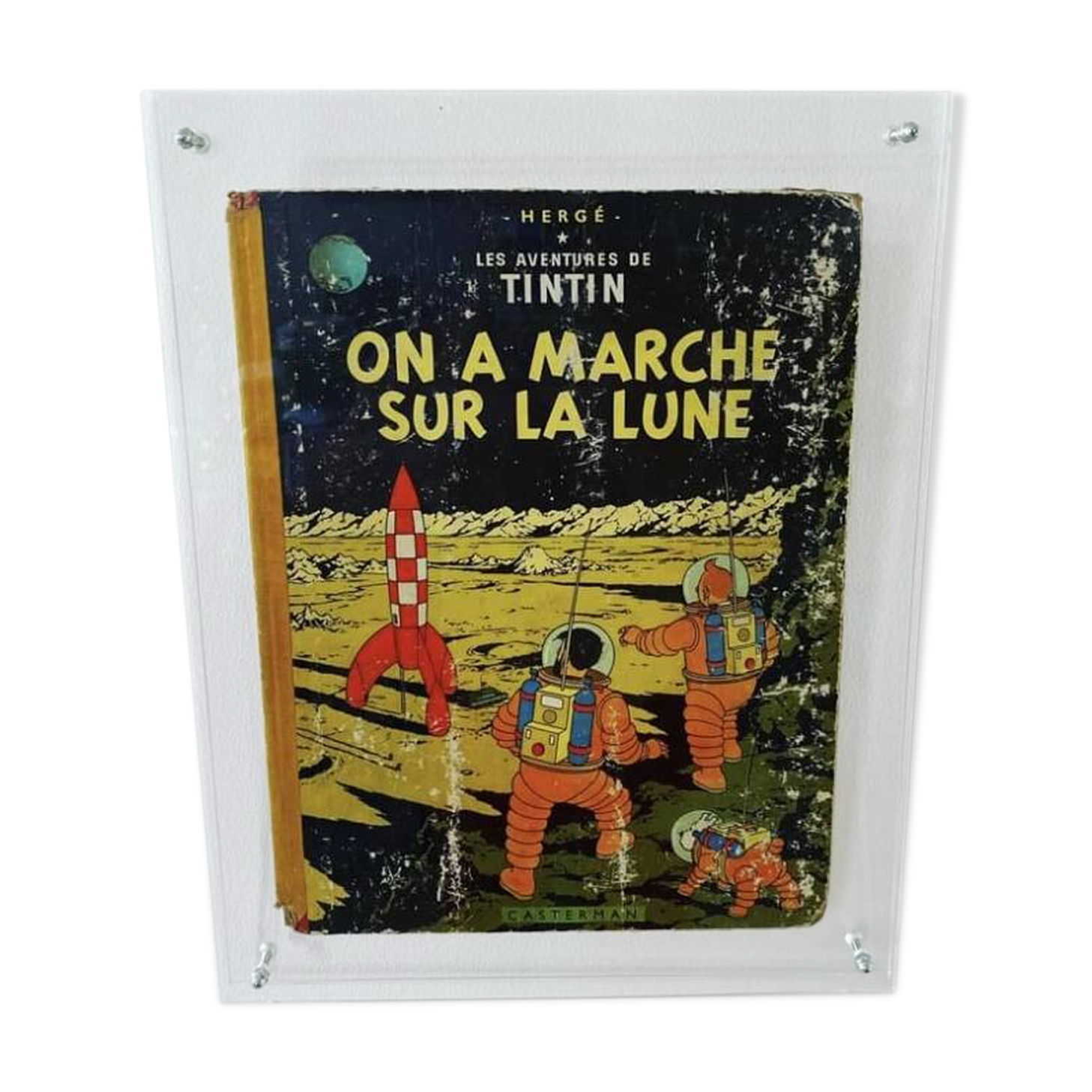 Plexiglas frame with original comic book