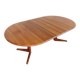 Vintage Danish round extendable dining table solid teak 1960s