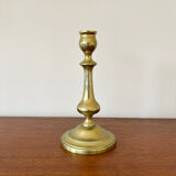 Vintage baluster-shaped antique brass candlestick