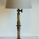 Solid brass lamp and vintage fabric