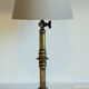 Solid brass lamp and vintage fabric