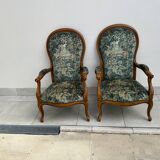 Lot of 2 Voltaire armchairs