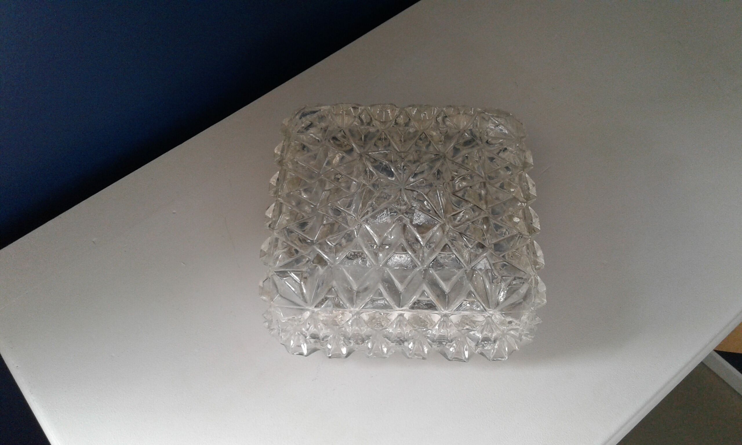 Square glass ceiling lamp vintage